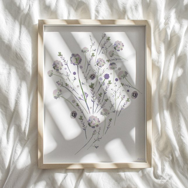 Blommigt Botaniskt väggdekortecken Poster (Floral Botanical Wall Art Decor from Studio Posies.)