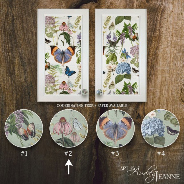 Blommigt Botaniskt Vintage Butterfly Cottage Sage  Knopp (Skapare uppladdad)