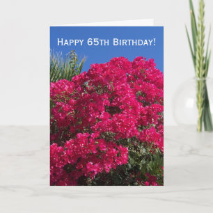 Blommigt Bougainvillea Personlig 65e Birthday Kort