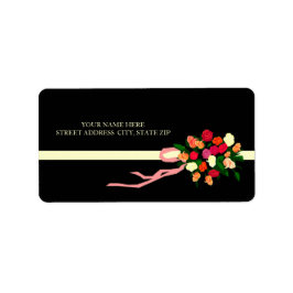 Blommigt Bouquet Adress e-postetiketter Adressetikett