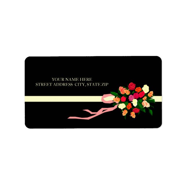 Blommigt Bouquet Adress e-postetiketter Adressetikett (Framsidan)
