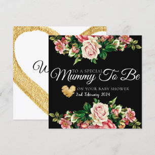 Blommigt Bouquet Baby Shower Mummy som ska vara ko Tack Kort