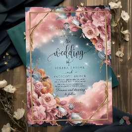Blommigt Bouquet Bra Selection Luxury Bröllop Inbjudningar