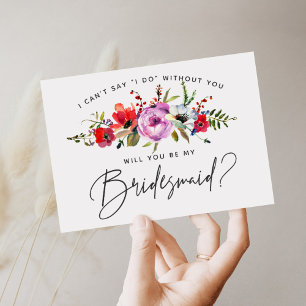Blommigt Bouquet Bridesmaid Card Inbjudningar
