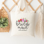 Blommigt Bouquet Bridesmaid Tote Tygkasse<br><div class="desc">Ge i dag som en vacker gåva!</div>