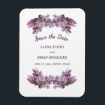 Blommigt Bouquet Bröllop spara datum Magnet<br><div class="desc">Blommigt Bouquet Bröllop spara datum i ett mörk lavender-skript för elegant tillsammans med namn och bröllop. Om du vill göra ytterligare anpassningar klickar du på länken "Anpassa" och användor verktyg som är utformat för att ändra mallen.</div>