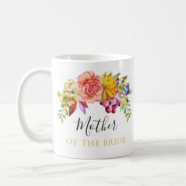 Blommigt Bouquet Budens mamma Kaffemugg (Vänster)