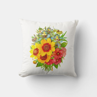 Blommigt Bouquet Dekorativ kudde