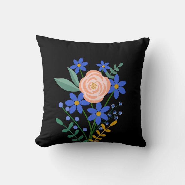 Blommigt Bouquet Dekorativ kudde (Framsida)
