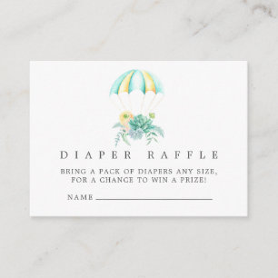 Blommigt Bouquet Fallskärm Baby Shower Diaper Raff Tilläggskort