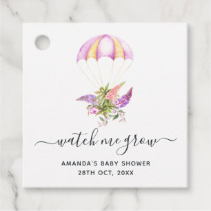 Blommigt Bouquet Fallskärm Baby Shower Tack Gåvor Etiketter