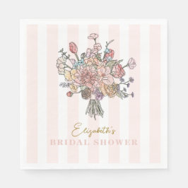 Blommigt Bouquet Färsk från Möhippan på marknaden Pappersservett