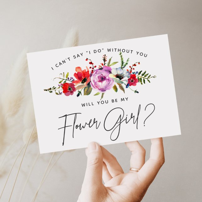 Blommigt Bouquet Flower Girl Card Inbjudningar (Skapare uppladdad)