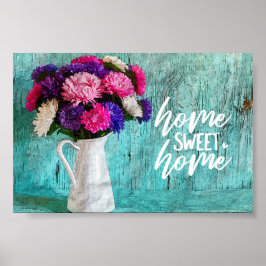 Blommigt Bouquet Home Sweet Home Poster