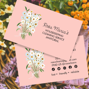 Blommigt Bouquet House Städning Service Social Ico Visitkort