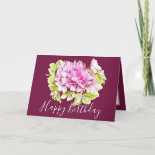 Blommigt Bouquet Hydrangea Flower Rosa Girl Birthd Kort
