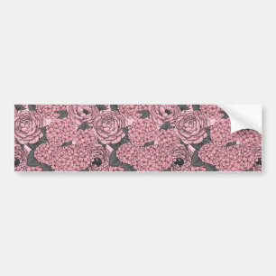 Blommigt bouquet i rosa bildekal