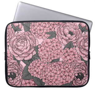Blommigt bouquet i rosa laptop fodral