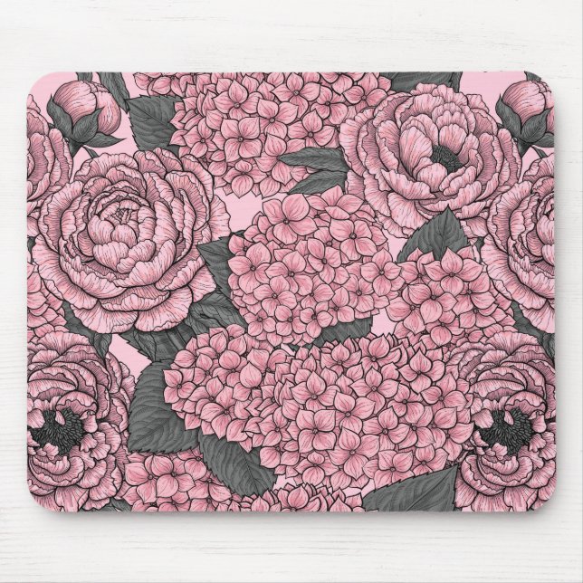 Blommigt bouquet i rosa musmatta (Framsidan)