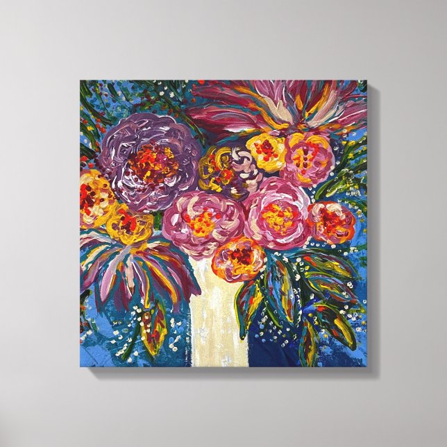 Blommigt Bouquet-Kanvastryck Canvastryck (Framsida)