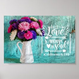 Blommigt Bouquet | Kärlek Anchors Soul Poster