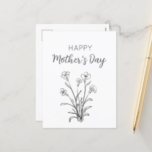 Blommigt Bouquet Lycklig Mors dag Helg Vykort