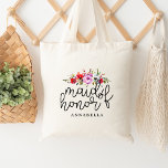 Blommigt Bouquet Maid of honor Tote Tygkasse<br><div class="desc">Ge i dag som en vacker gåva!</div>