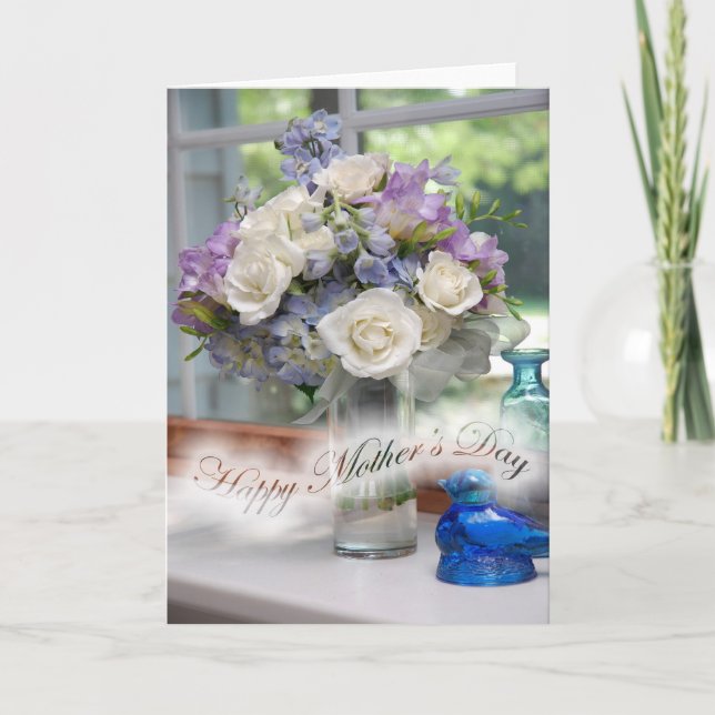 Blommigt Bouquet Mors dag Card Kort (Framsida)