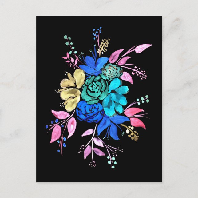 Blommigt Bouquet Nr 2 Vykort (Framsida)