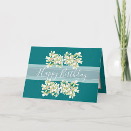 Blommigt Bouquet Orchid Flower Aqua Girl Birthday Kort