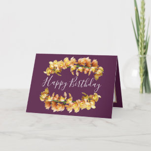 Blommigt Bouquet Orchid Flower Girl Lila Birthday Kort