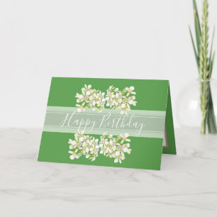 Blommigt Bouquet Orchid Flower Grönt Girl Birthday Kort