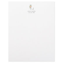 Blommigt Bouquet över Personlig Monogram Initial