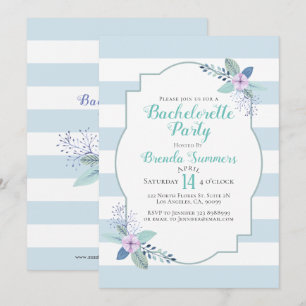 Blommigt Bouquet Pastel Rand Bachelorette Inbjudan