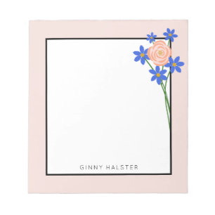 Blommigt Bouquet Personlig Anteckningsblock 5,5 x