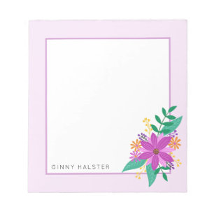 Blommigt Bouquet Personlig Anteckningsblock 5,5 x