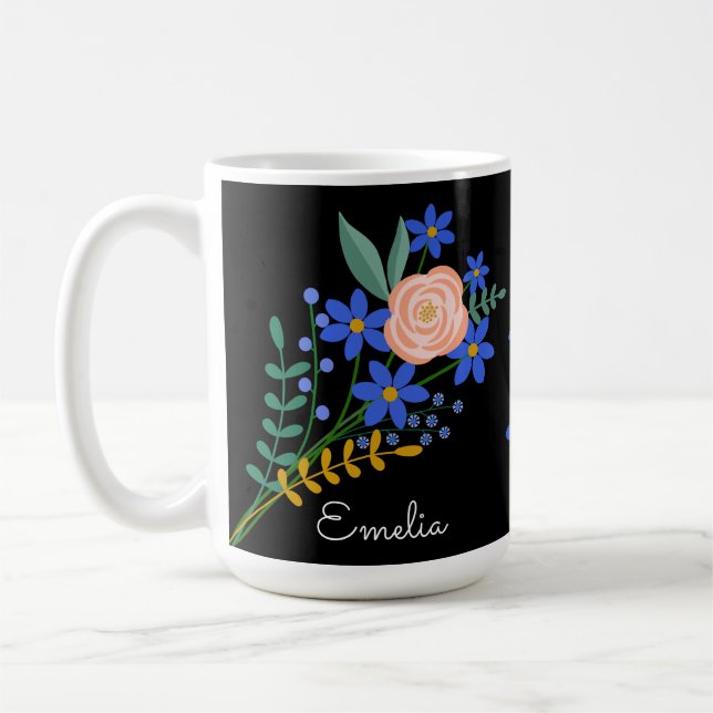 Blommigt Bouquet Personlig mugg (Vänster)