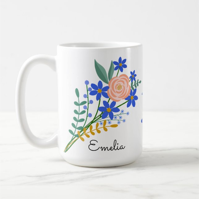 Blommigt Bouquet Personlig mugg (Vänster)