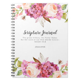 Blommigt Bouquet Personlig Scripture Journal Anteckningsbok Med Spiral