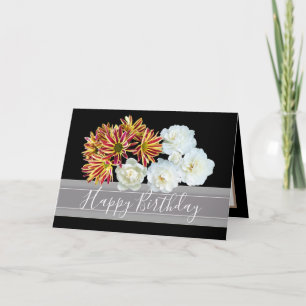 Blommigt Bouquet Ro Daisy Peony Flowers Birthday Kort