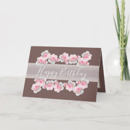 Blommigt Bouquet Rosa ros Flower Chic Girl Birthda Kort