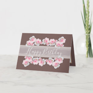 Blommigt Bouquet Rosa ros Flower Chic Girl Birthda Kort