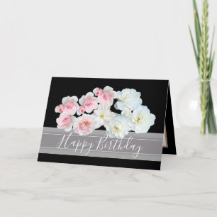 Blommigt Bouquet Rosa & Vit ros Flowers Birthday Kort