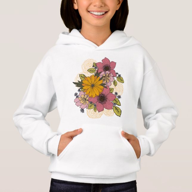 Blommigt Bouquet Sweatshirt T Shirt (Framsida)