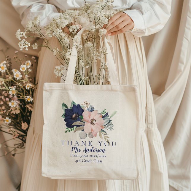 Blommigt Bouquet Teacher Tack Class Gift Tote B Tygkasse (Skapare uppladdad)