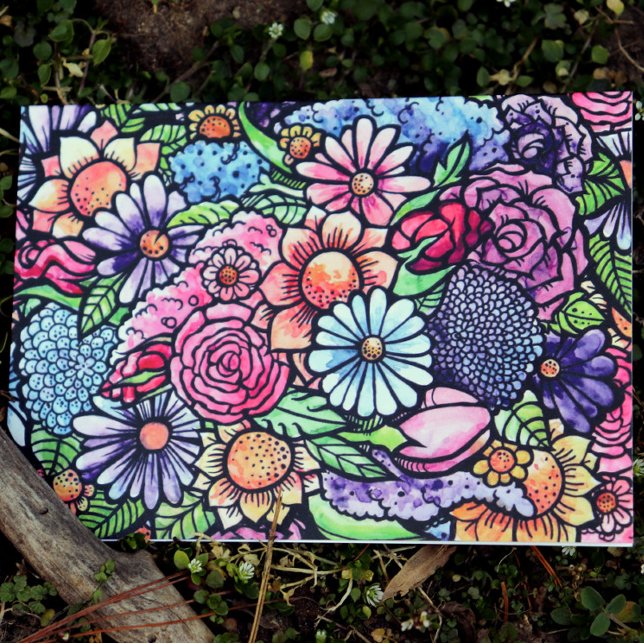 Blommigt Bouquet Vår Flower Kort (Skapare uppladdad)