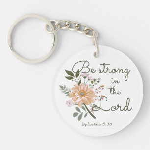 Blommigt Bouquet, var stark i Herren Bible Verse