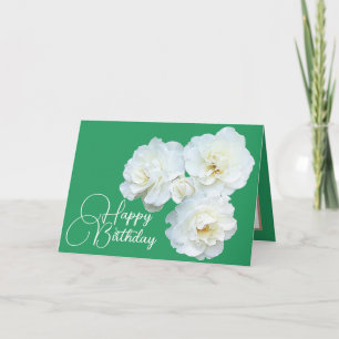 Blommigt Bouquet Vit ros Flower Girl Birthday Kort