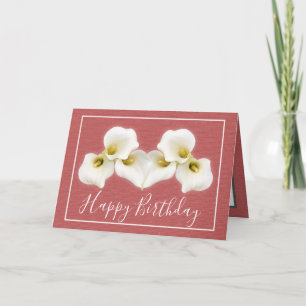 Blommigt Bouquet White Calla Lilies Blommigt Birth Kort