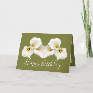 Blommigt Bouquet White Calla Lilies Blommigt Birth Kort